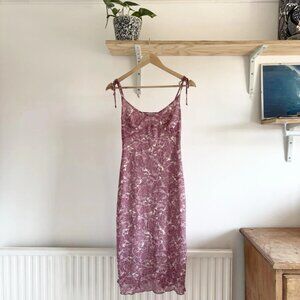 Vintage Kookai Women’s Pink Paisley Midi Dress Good Condition